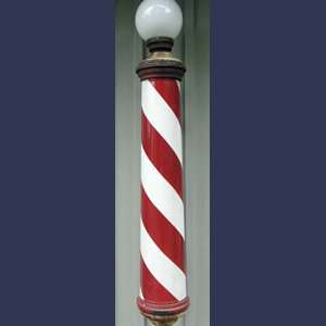 Vintage porcelain barbershop light up pole