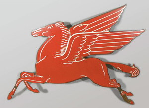 3 dimensional flying Pegasus Mobil Oil Porcelain red enamel sign Advertising Icons