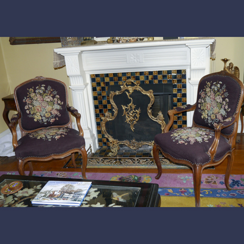 Vintage needlepoint parlor chairs 