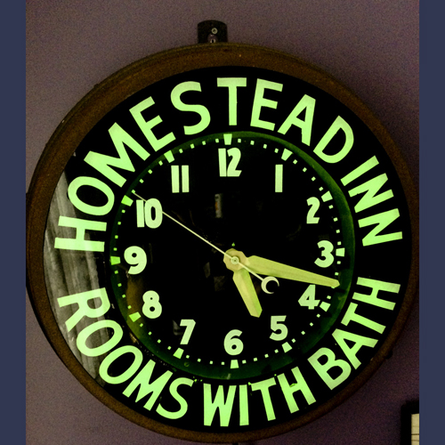 The Homestead Inn New Milford Ct . Advertising Neon Clock